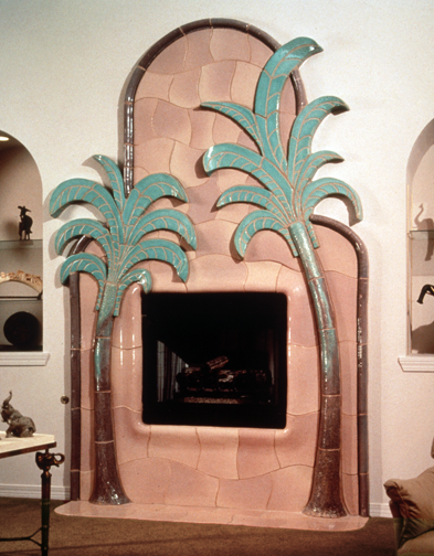 Palm Trees Fireplace