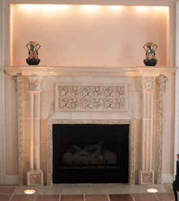Asymmetrical Grapevine Fireplace